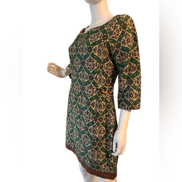 Plenty Tracey Reese 100%
Silk Green Damask Print Mini
Shift Dress Size 10/M Boho - Picture 3 of 8
